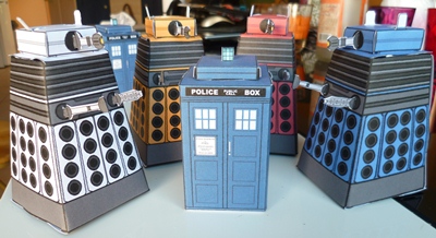 paper tardis and daleks